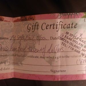 Gift certificate